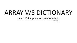 14 Array vs Dictionary
