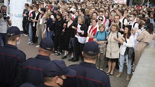Protestas estudiantiles contra Lukashenko y detenciones en las calles de Minsk