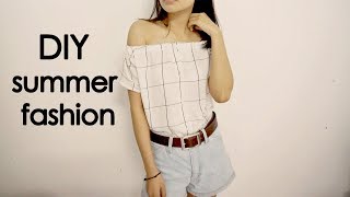 DIY summer fashion | เสื้อเปิดไหล่รับหน้าร้อน | N2N_STYLE