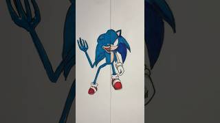 Shin Sonic and Sonic Split Drawing #art #drawing #sonic #shorts