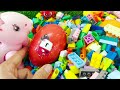 satisfying asmr🌈 cleaning numberblocks in rainbow eggs with slime coloring