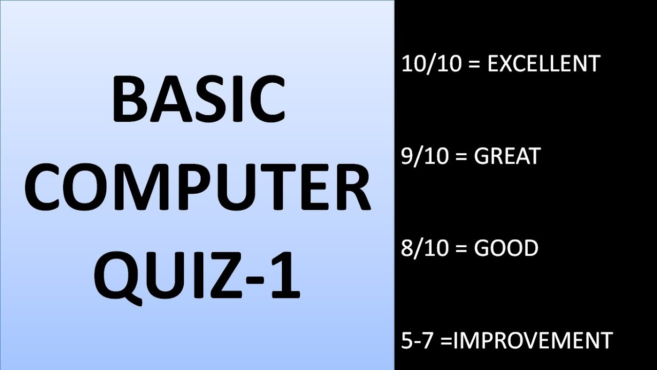 Basic Computer Quiz 1 Youtube