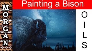 Surreal Oil Painting Tutorial for Beginners - Painting Milky Way : wildlife art by Jason Morgan