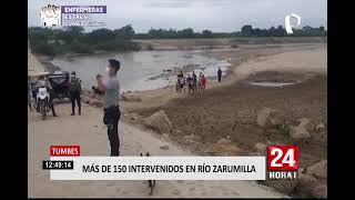 Tumbes: intervienen a más 150 que se reunían en orilla del río Zarumilla