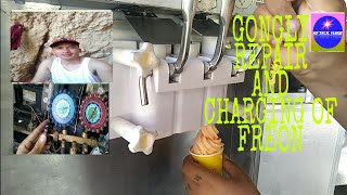 GONGLY icecream machine Repair and charging of Refrigerant