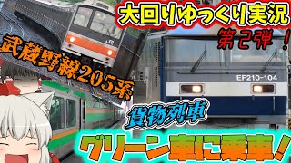 【大回りゆっくり実況】part2　「Tokyo localさん」と大回り！グリーン車に乗ったり！中央線の209系電車にも乗車します！天気は....雨です(笑)