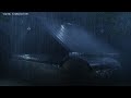 sleep instantly with heavy rain on a tin roof u0026 crazed thunderstorm on metal roof in forest at night