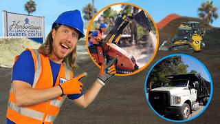 Skid Steer, Dump Trucks, and Landscaping Fun with Handyman Hal | Moving Mulch with Awesome Equipment