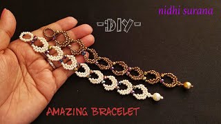 ⚜️ Amazing Bead Crystal Bracelet || Seed bead Crystal Pulsera Tutorial DIY (0305)