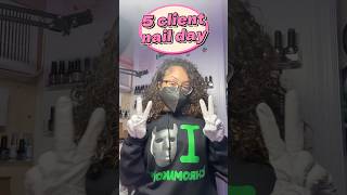 how much i made on a 5 client nail day🤑 #nails #nailtechvlog #nailtech #nailvideos