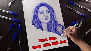 First time Draw with Ball Pens🤩 | How to draw with Ball Pen