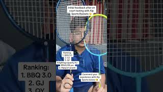 Initial ranking of the alpsport rackets