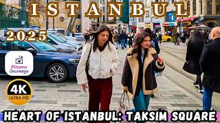 Istanbul Taksim Square \u0026 Istiklal Street Walking Tour: Market, Turkish Foods \u0026 Delights | Jan 2025