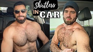 Shirtless In Car Hot Hairy Bodybuilder Men