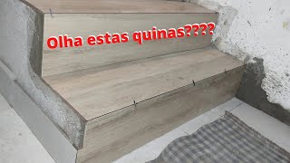 Como revestir escada em porcelanato com corte meia esquadria: parte 02