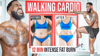 12 Min WALKING HIIT Workout | Intense Full Body Fat burn At Home