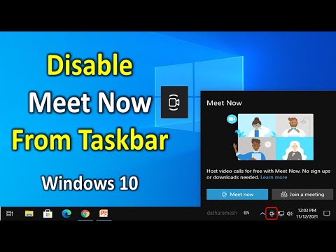 How to Disable Meet Now Icon from Windows 10 Taskbar