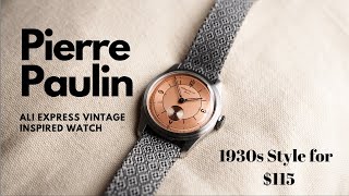 Salmon Dial Vintage Inspired Watch for $115 Pierre Paulin Review