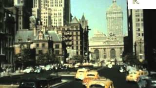 1940s Drive Into New York, Rare Colour Footage, Manhattan