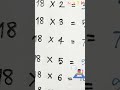 tricks for 18 times table. shorts ytshorts viral satisfying tiktok youtubeshorts fyp bts