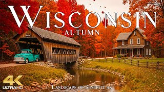 Autumn in Wisconsin 4K UHD 🍁 Driftless Hills, Vibrant Fall Colors & Scenic Lake Views