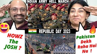 Indian Army Hell March😱 2023 🔥 India's Republic Day Full Parade✨| Proud Indian Americans Reaction✨