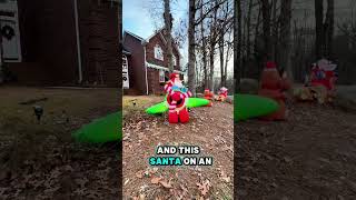 Adorable Pilot Santa Christmas Inflatable Santa Claus on Animated Airplane - Outdoor  Holiday Decor