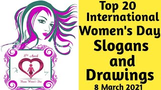 Women's day slogans in English/slogans on women"s day/Women's day drawing/International women's day