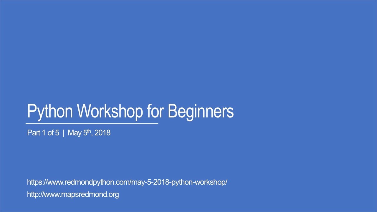 Python For Beginners (Part 1 Of 5) - YouTube