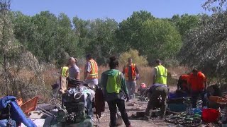 Cleanup of transient camps nets thousands of pounds of 'garbage'