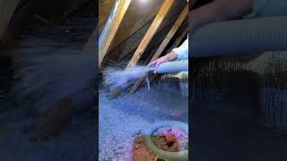 Blowing Cellulose Insulation in the Attic