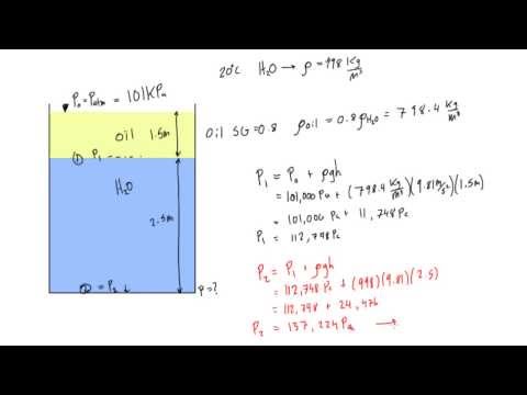 Water and oil are in a tank, calculate pressure at the bottom Water and oil are in a tank, calculate pressure at the bottom