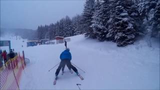 Skifahren am Annaberg: Daniel, Niklas, Sabine, Franz, Peter