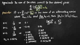 Alternating series estimation theorem (KristaKingMath)