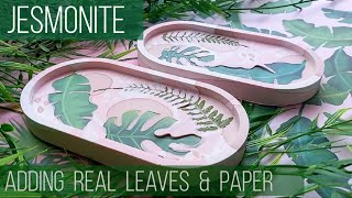 Adding leaves and paper to Jesmonite