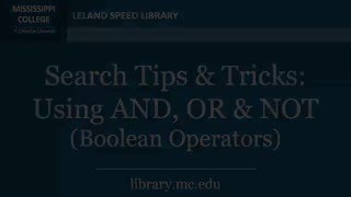 Library Tutorials Search tips Boolean