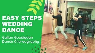 Easy Dance step for Gallan Goodiyaan | india wedding dance choreography | wedding dance tutorial