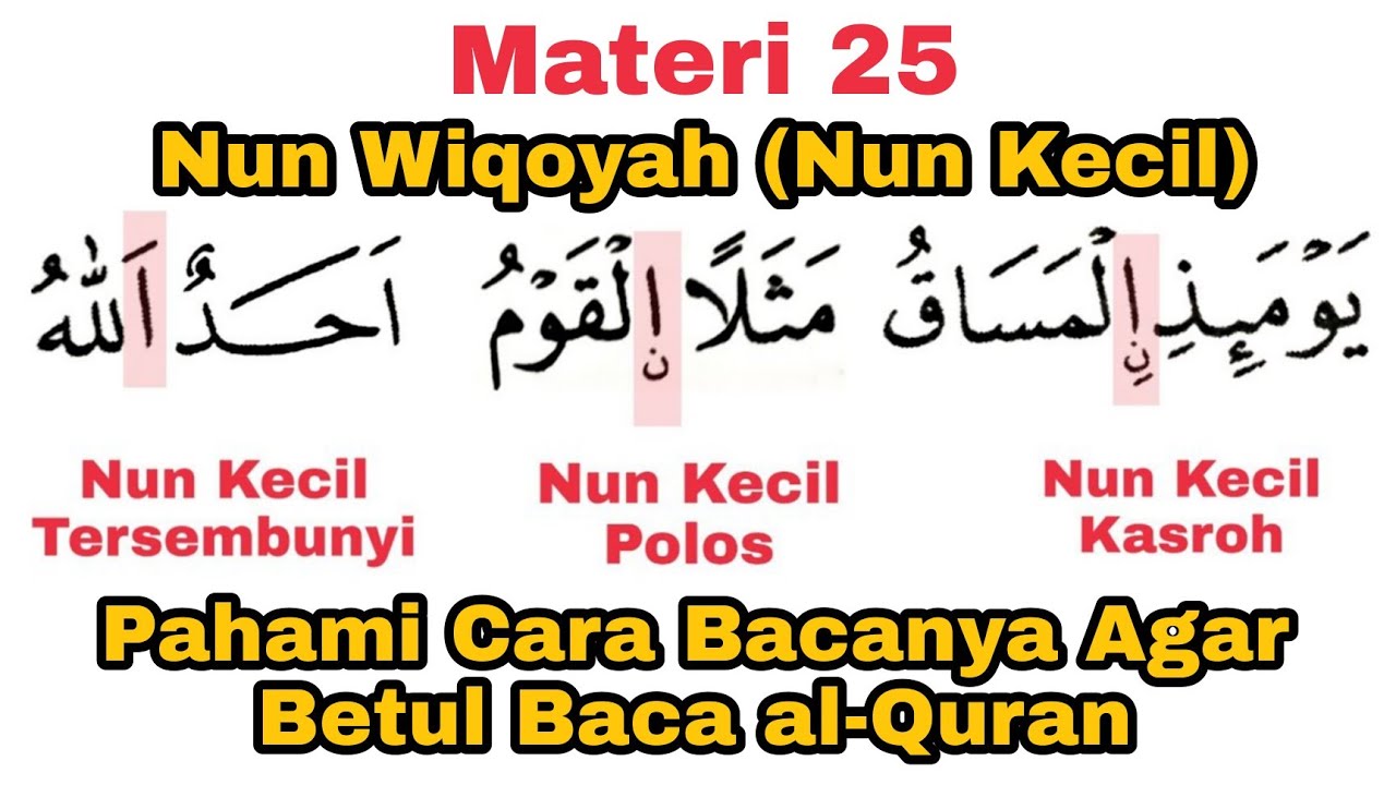 Materi 25. Cara Baca Nun Wiqoyah (Nun Kecil), Penting Untuk Pemula Agar ...