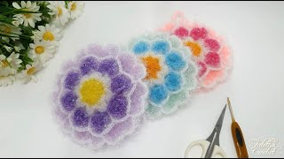 How to Crochet a Flower dish scrubby / Crochet Flower