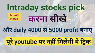 intraday stock selection best strategy | swing stock screener | Market Analysis | #intraday