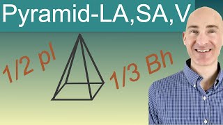 Pyramid Lateral Area, Surface Area and Volume