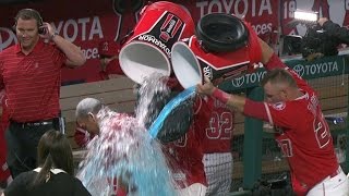 TEX@LAA: Perez on his walk-off bunt single