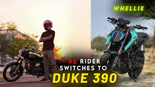 WHEN CLASSIC 350 GUY SWITHCES TO MIGHTY DUKE 390😱 | HIGH SPEED CHASE 🚀| RAW SOUND #duke390 #ktmduke