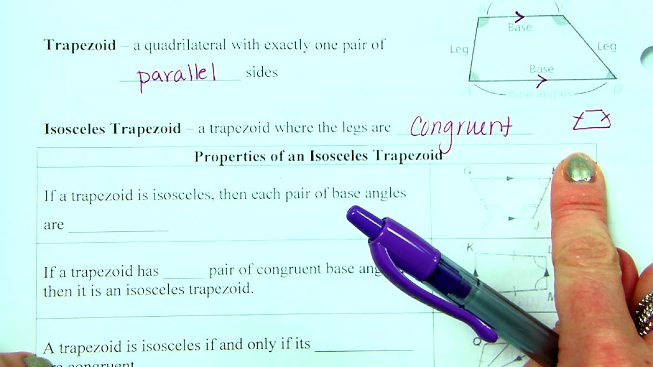 6.6 Properties Of Kites & Trapezoids - YouTube