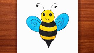 Honey Bee Drawing Easy  ll How to Draw Honey Bee Step By Step ll Honey Bee drawing for Kids ll