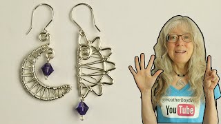 Sun Moon Earrings Day 6 of the 10 Day Beginner Wire Weaving Challenge Tutorial