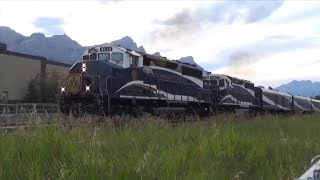 RMRX 8012 Leads 10R (Rocky Mountaineer) Arriving East Into Canmore AB, CP Laggan Subdivision.