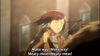 Sasha Vs The Massive Boar [[Attack on Titan]]