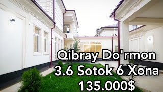 Toshkent Qibray 3.6 Sotokda 6 Xonalik Yangi Qasr Hovli Sotiladi! Uzbekiston Bog'iga Yaqin - Do'rmon