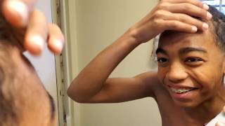 Amazing 12 Year Old Cuts His Own Hair for the First Time